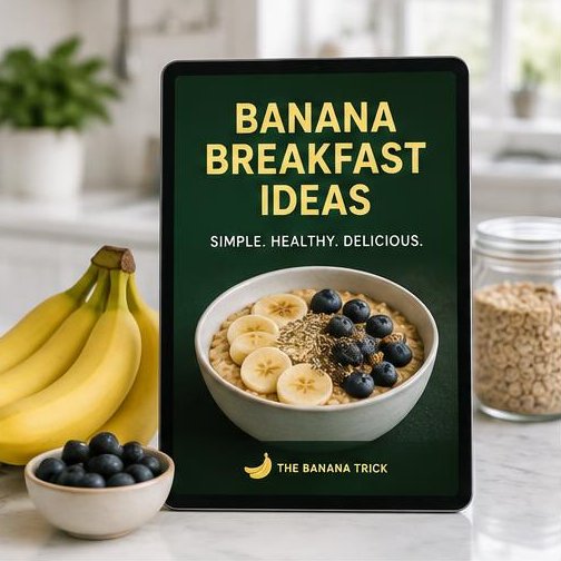 Illustrative cover for bonus 1: Banana Breakfast Ideas, in The Banana Trick branding